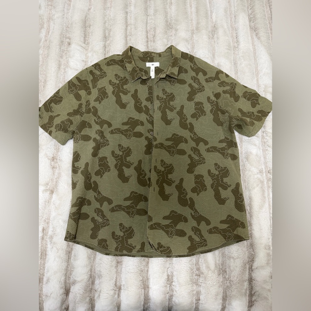 BP Green Camouflage Casual Shirt